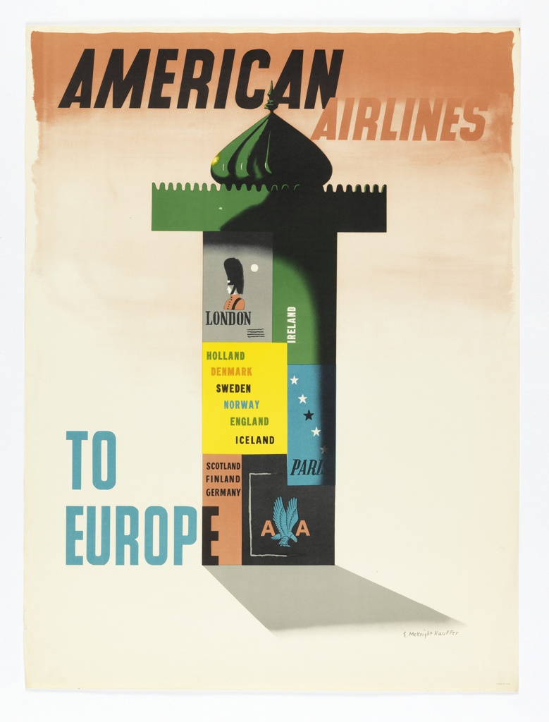 Poster, American Airlines to Europe