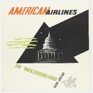 Poster, American Airlines to Washington, 1948