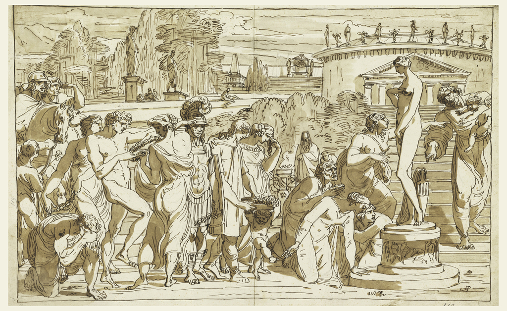 Drawing, Worship of Venus in a Classical Landscape