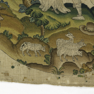 Embroidered Picture, Rebecca and Eliezer, 17th century