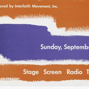 Poster, Interfaith Day Poster (with Color Patches in Red and Purple-Blue), Central Park Mall, September 24