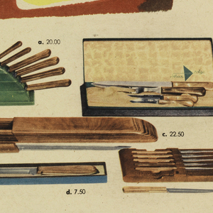 Magazine Page, Advertisement for ShurEdge Knives (Robeson Cutlery Co., Inc.): Santa ringing Yellow Bell, December 12, 1948