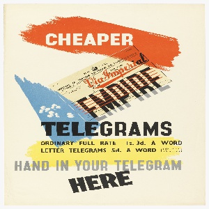 Poster, Imperial Empire Telegrams, General Post Office, 1937