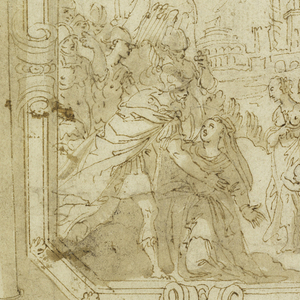 Drawing, Niche Scene, 16th century