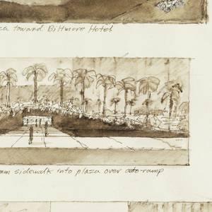 Drawing, Proposal for Pershing Square: Four Views, 1986