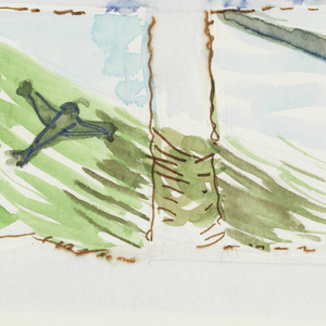 Drawing, Design for Woven Hanging, Triptych Over a Blue Couch, 1972