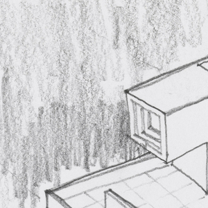 Drawing, Court House, 1994