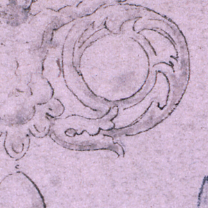 Drawing, Design for pendant with half figure of boy, 16th century