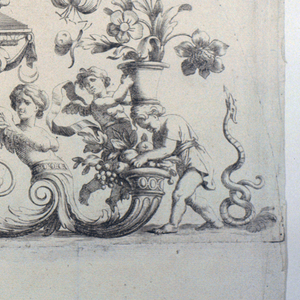 Print, Title plate of  "Divers Desseins de grands Eventails, Ecrans, et autres Ornemens", ca. 1670