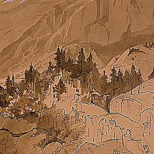 Drawing, Mountains near Meiringen, Switzerland, 1856