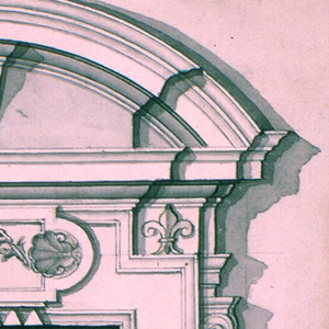 Drawing, Design for door frame, 1730–60