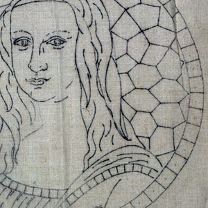 Pattern For Embroidery, "Leonard de Vinci" and "La Joconde", early 20th century