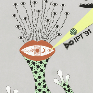 Poster, Call for Entry, 3rd International Poster Triennial in Toyama with Green, Black and White Creature, 1991