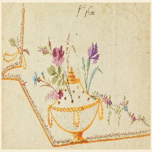 Drawing, Design for Embroidered Waistcoat, pattern 1600 of the Fabrique de St. Ruf, ca. 1785