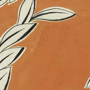 Drawing, Textile Design: Leaf Pattern, 1950–70