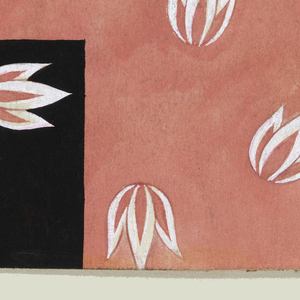 Drawing, Stylized Tulip Heads (pink and white), ca. 1930