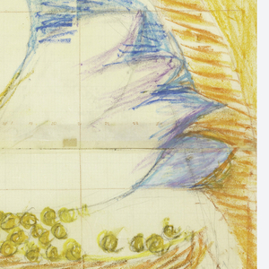 Drawing, Design for Woven Textile with Large Flowers, ca. 1960