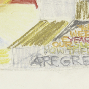 Drawing, Design for Woven Textile "These Were the Years of Our Summer, Now the Days Are Grey", 1970s