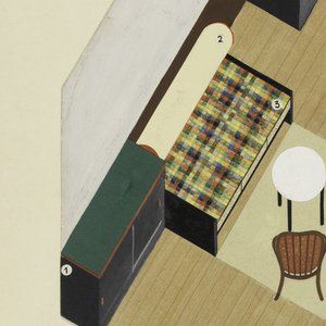 Drawing, Design for Modern Living Room/Bedroom with Studio Bed and Two Bent Wood Chairs, 1933–39