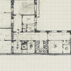 Drawing, Malfattigasse 31, 1950s