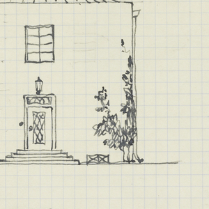 Drawing, Siedlungstype [Housing Example (Façade Elevation and Circular Floor Plan)], ca. 1929