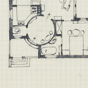 Drawing, Siedlungstype [Housing Example (Floor Plan and Façade Elevation)], 1939–50s