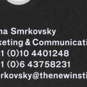 Business Card, New Institute Business Card, 2013