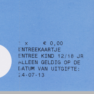 Ticket, New Institute Admission Ticket, 2013