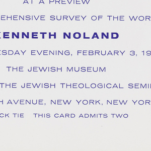 Invitation, The Jewish Museum Invitation to "A Comprehensive Survey of the Work of Kenneth Noland", 1965
