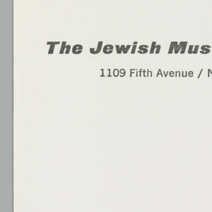 Envelope, The Jewish Museum, New York, NY, ca. 1965