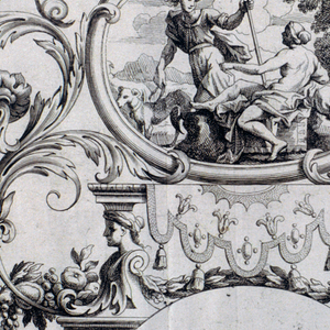 Print, Fan leaves, Third and fourth plates of the set, "Divers Desseins de grands Eventails, Encrans, et autres Ornamens, inventés et gravés par Nicolas Loire", ca. 1670