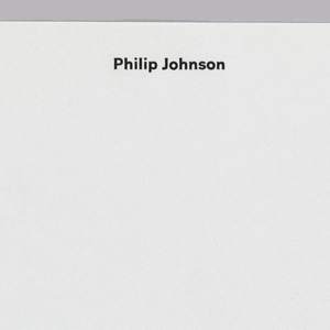 Letterhead, Philip Johnson, New York, NY, 1967