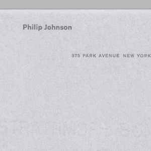 Letterhead, Philip Johnson, 375 Park Avenue, New York, NY, 1967
