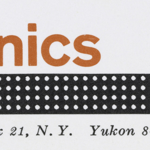 Business Card, Lightronics, 236 East 68th Street, New York, NY, 1959