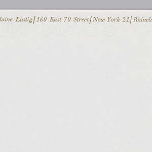 Letterhead, Elaine Lustig