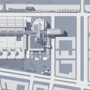 Print, Bibliothèque de France, Paris: Site Plan and Elevation, 1989