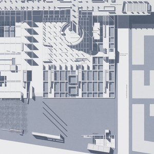 Print, Bibliothèque de France, Paris: Ground Floor Plan and Section, 1989