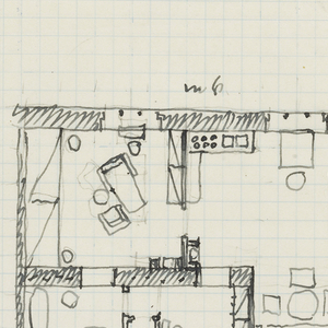 Drawing, Floor Plan [Blechturmgasse Wohnung (Blechturmgasse Wohnung)], 1949–50