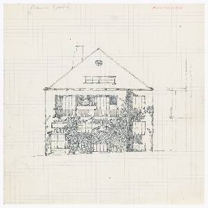 Drawing, Zartmann Façade Elevation (Covered in Vines), 1950s