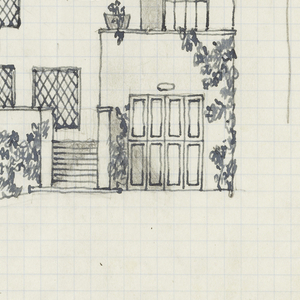 Drawing, Zartmann Façade Elevation (with Garage), 1950s