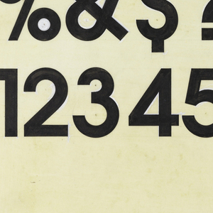 Drawing, Drawing for the Avant Garde Font:  Symbols and Numbers, 1967