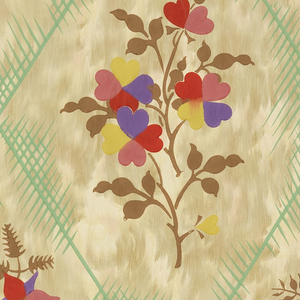 Sidewall, Stylized Flowers in Diagonal Pattern, ca. 1927