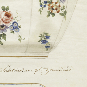 Drawing, Design for a Painted Porcelain Salad Bowl, for Sèvres Porcelain Manufactory, ca. 1763