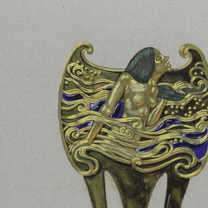 Drawing, Design for a Nymph Comb, ca. 1900