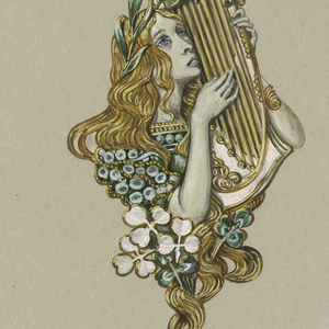 Drawing, Design for a Pendant, La Poésie, 1900
