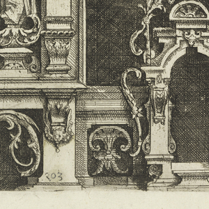 Print, Elevation of Part of an Altar Retable, from "Architectura und Ausztheilung der V Seulen", 1593–94