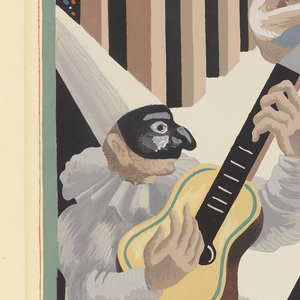 Print, Pulcinella and Harlequin from the portfolio Fleurs et masques, 1930
