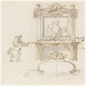 Drawing, Design for a Fireplace, Antinous Room, in the Villa Albani, Rome, Italy, 1755–57