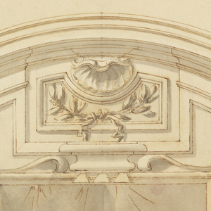 Drawing, Window case and half of a figure of a Turk, 1750–70