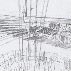 Drawing, Sketch of Cantilever Wing Ground Treatment, March 25, 2011